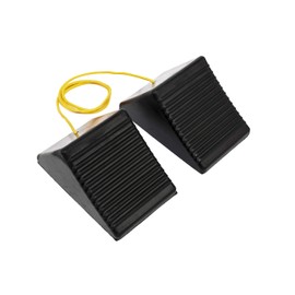 MaxxHaul 50012 Rubber Wheel Chock With Rope - 8" x 5" x 4" - 2 pack,