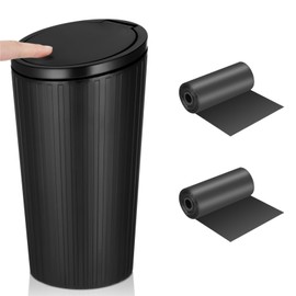 Car Bin with Lid, Small Car Rubbish Bin with 2 Rolls of Bin Liners, Car Bin Interior, Waterproof & Odour-Inhibiting, Practical Mini Bin for Cars, Home, Office, Bedroom