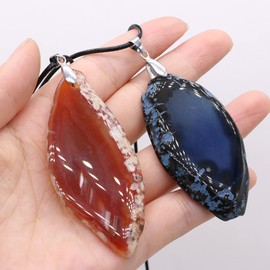 6pcs Natural StonesRed Agate Rose Quartz Amethyst Irregular Semi-precious Stone Necklace DIY Exquisite Necklaces Jewelry Gif