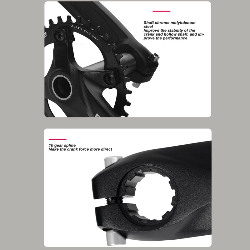 Bike Crank Arm Set Hollow Integrated Single Disc Aluminum Alloy