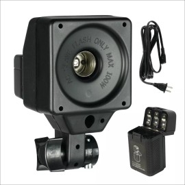 Britek Portable Studio Flash Light Bulb Single E27 Light Head - Included Battery Pack