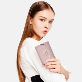 YAMEIZE Small Wallet for Woman Slim Cute Purse PU Leather Flip Solid Wallets with Card Holder Zipper Coin Purses for Girls Ladies