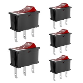 SCOOYUCK 5 Pcs Rocker Switch ON/Off/ON, 15mm×21mm 12V 24V 125V 250V, 3 Pin Boat Toggle Rocker Switch