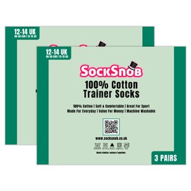 Men's 100% Cotton Ankle Socks | Sock Snob | Breathable No Show Soft Invisible Trainer Socks (11-14, White)