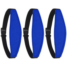 ZHOMA 3 Pcs Baby Head Support for Car Seat, Adjustable Band Strap for Stroller, Soft Neck Relief Slumber Sling for Toddler Infants Children and Kids, Sleep and Travel Protection Headrest Belt-Blue