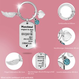 Sugeru Keyring with engraving - courage gift | gift best friend birthday | lucky charm | farewell gift | motivational gifts | for colleague children, Ⅱ - Rectangle