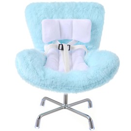 Arrowbash Car Seat for 10-17 cm Dolls with Soft Furry Cushion Included Air Vent Clip Seat Leg and Scented Box for Car Decoration Doll Lover's Gift(Blue)