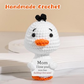 kieeroden Emotional Support Nuggets Positive Crochet Animals Duck Inspirational Gifts for Women Boyfriend Valentines Day Students Graduation Gifts Mothers Day White
