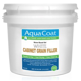 Aqua Coat Water Based White Cabinet Wood Grain Filler Gel, Fast Drying, Low Odor White Wood Filler, Premium Cabinet Grain Filler for Upgrades, Repairs & Restorations. (Gallon)
