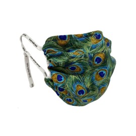 Breathe Healthy Peacock Feathers Face Mask, Reusable Mask for Kids, Adjustable, Breathable & Washable, Made in the USA