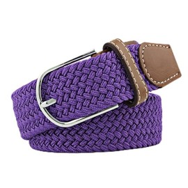 KASSAI Braided Mesh Belt, Total Length 47.2 inches (120 cm), Width 1.2 inches (30 mm), Casual, Stretchable, Mesh, Men's, Women's, purple
