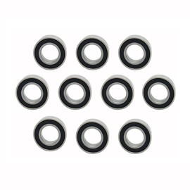 10 Pcs Deep Groove Ball Bearing Rubber Cover Bearing Ball Bearings 6900RS 10x22x6mm Pre-Lubricated Bearings High-Carbon Steel Silver
