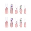 Vokupoga Long Square Press on Nails Sparkly False Nails with