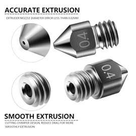 14PCS MK8 3D Printer Nozzles,Hardened Steel Nozzles Extruder 0.2mm, 0.3mm, 0.4mm, 0.5mm, 0.6mm, 0.8mm, 1.0mm for Creality Ender 3 CR-10 3/5 (MK8 Hardened Steel Nozzle Kit)