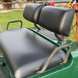 Prefer Warehouse Compatible with Yamaha G11 G22 Golf Cart Staple-On Seat Cover Black – Vinyl Front Replacement for Standard Seat, Waterproof Marine Material, DIY Install