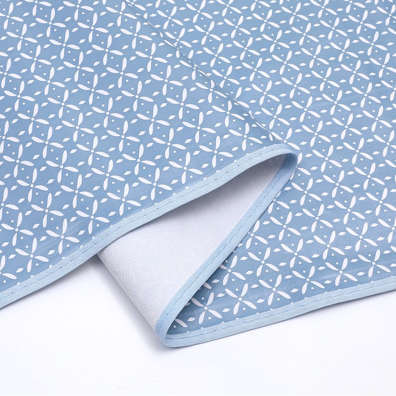 Home Direct Oilcloth Tablecloth Washable Round 140 cm (Blue Grey)
