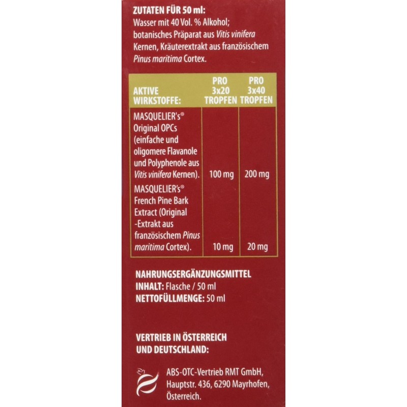 Masquelier's Original OPCs Anthogenol Drops 50 ml, Pack of 1