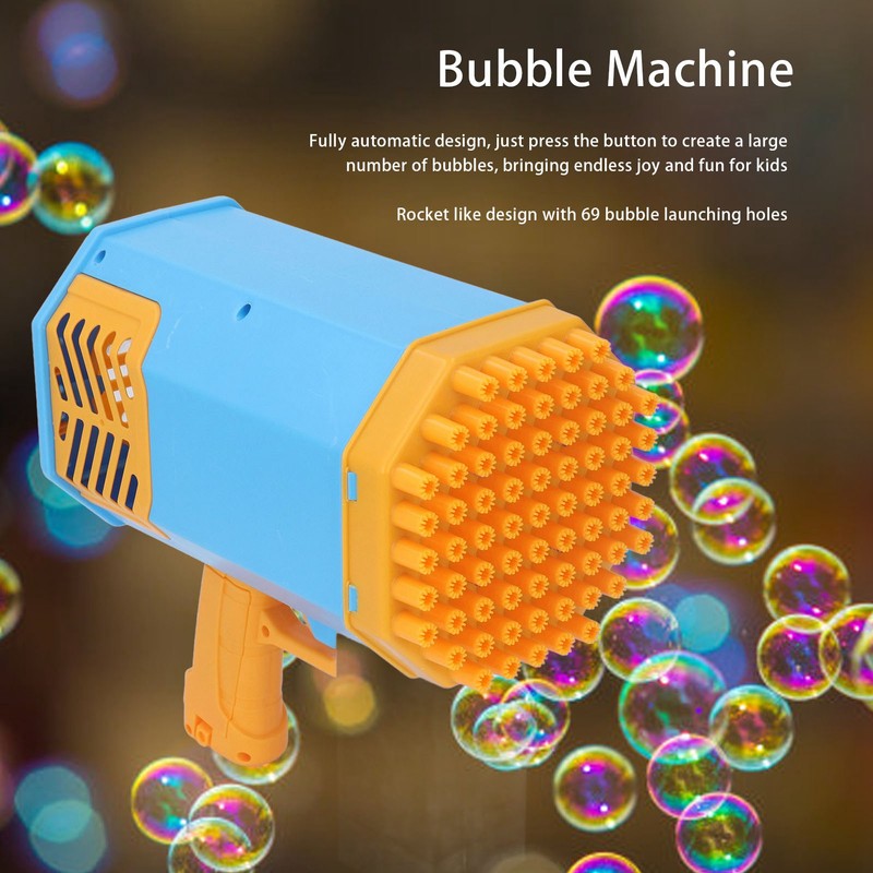 Bubble Blower Blue 69 Holes Unique Appearance Portable Stable Highly