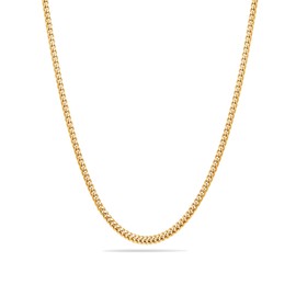 Kritz Curb Chain Gold Stainless Steel 3 mm Width for Men and Women – Gold Chain Cuban for Men and Women Chain Length 40 45 50 55 cm – Jewellery Gift, Stainless Steel Gold, No Gemstone
