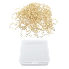 100pcs Fruit Paper Clips Cute Bookmark Pare Clips Portable Funny Small Paper Clips with Transparent Box for School Office Gold