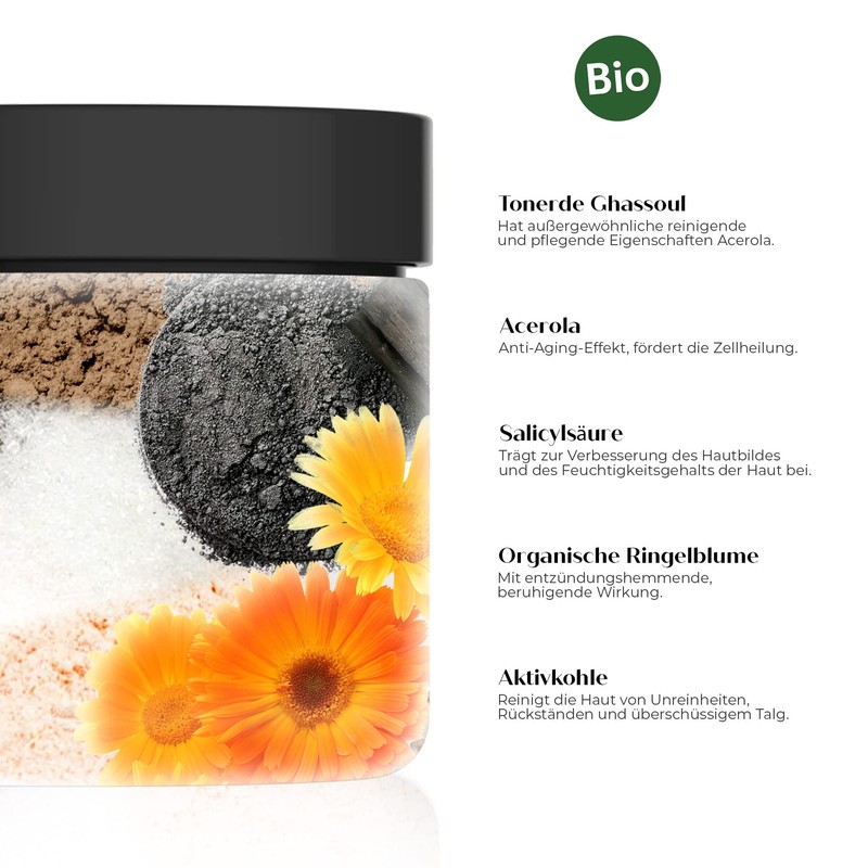 Mixedskins Purifying Black Power Mask, Organic Black Mask Against Pimples