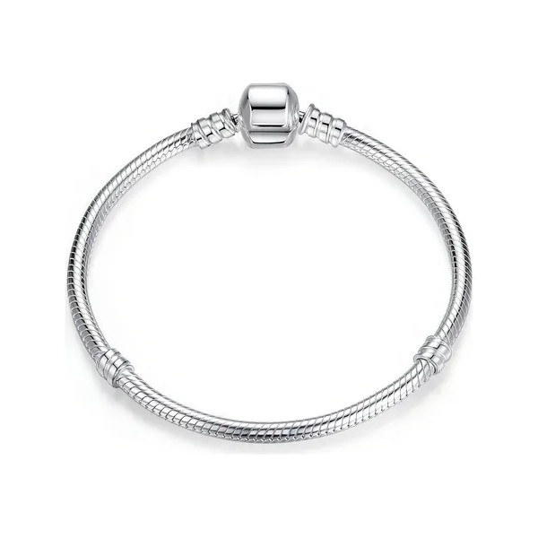 Pulsera De Plata 925 Cadena De Serpiente Hebilla De Trébol
