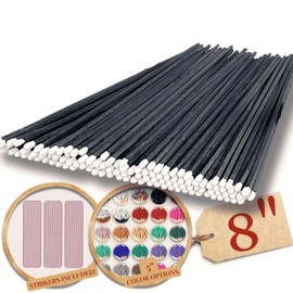 Extra Long 100 Color Safety Matches Bundle (8 inches) - Replacement Refill Long for Fireplace Candles - Wooden Wood Match Sticks (Black/White)