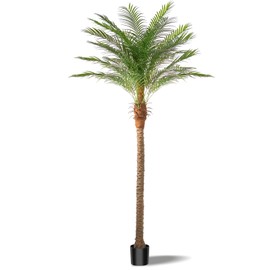 Artificial Phoenix Palm Tree 9ft Tall – Fake Large Tropical Tree with 21 Adjustable Leaves, Outdoor Indoor Faux Sago Palm Plant for Living Room Patio Poolside Yard Decor (1, 9ft)