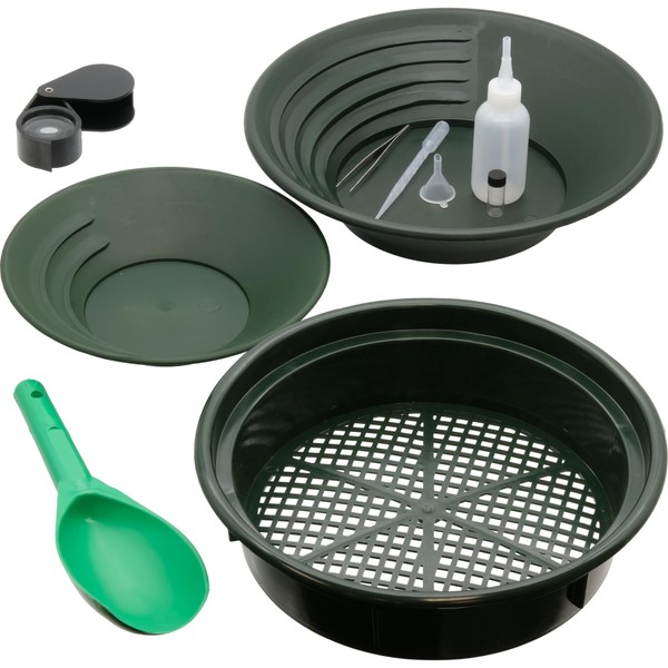 10pc Gold Prospecting Kit, 1/4 Mesh Classifier, 14 & 10