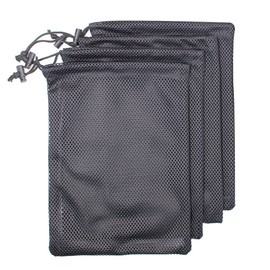 4 PCS Multi Purpose Nylon Mesh Drawstring Storage Ditty Bags for Travel & Outdoor Activity