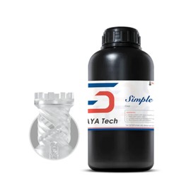 Siraya Tech Simple Water Washable 3D Printer Resin - Low Odor, Easy to Print, High Precision 405nm LCD UV-Curing Aqua Resin - Ideal for 8K Capable LCD, DLP 3D Printers - Tough and Clear (1kg)