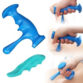 2 Piezas Masajeadores Manual Cuello Espalda Libera Tensión Alivia Estrés Relajante Práctico Diseño Ergonómico Masaje Manual Shiatsu Puntos Acupuntura 