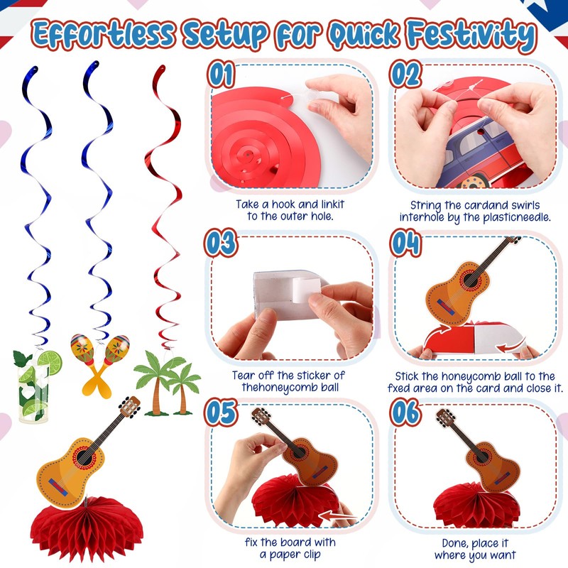 Epakh 22 Pcs Havana Night Party Decorations Set 2 Cuba