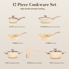 Kitchen Academy 12-Piece Induction Cookware Set, Nonstick Granite Pots and
