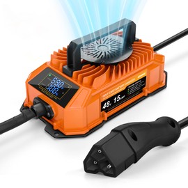 Kohree Golf Cart Charger 48 Volt 15 Amp for EZGO RXV & TXT Lead Acid Battery with LED Real-time Progress Display 3-Pin Triangular Plug