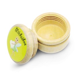 Milk tooth box, tooth box, milk teeth, picture box with various motifs made of wood for boys and girls with screw cap, 44 mm Tooth Fairy