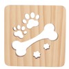 3D Night Lamp Bone Paw Print Pattern Hollow Design Wooden