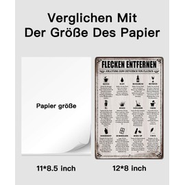 Putuo Decor Stains Remove Tin Sign - Funny Washing Tips Wall Decoration, Vintage Metal Sign for Laundry Room, Household Room, 30 x 20 cm (Remove Stains)