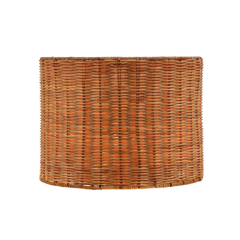 Aspen Creative 31604, Drum Spider Lamp Shade, Natural Rattan, 12"