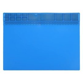 MECCANIXITY Extra Large 16" x 12" ESD Silicone Soldering Mat Magnetic Heat Insulation 932°F Anti Static Electronic Repair Work Mat for Solder Station Workbench, Blue