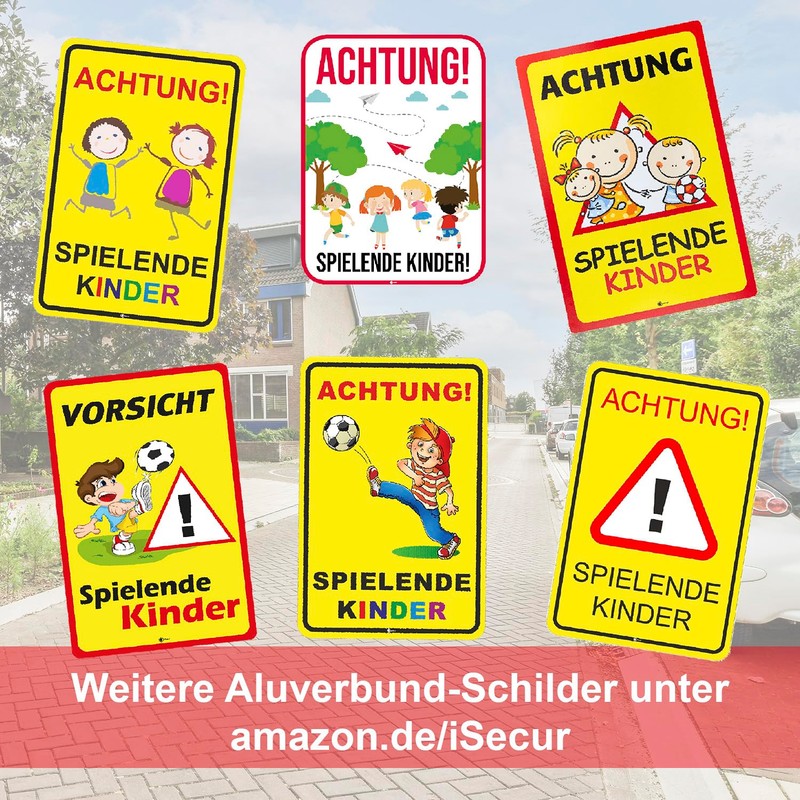 'Sign "Warning. Playing Children, Various Sizes, Art. _ 065, Caution,