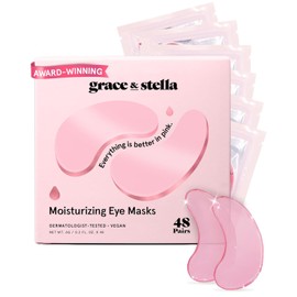 grace & stella Máscara Para Debajo De Los Ojos Galardonada (Rosa, 48 Pares) Reduce Ojeras, Ojos Hinchados, Bolsas Debajo De Los Ojos, Arrugas - Parches De Gel Para Debajo De Los Ojos - Regal