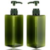 Pump Bottle Dispenser 22oz/650ml Jansburg 2Pack Refillable Square Plastic Lotion