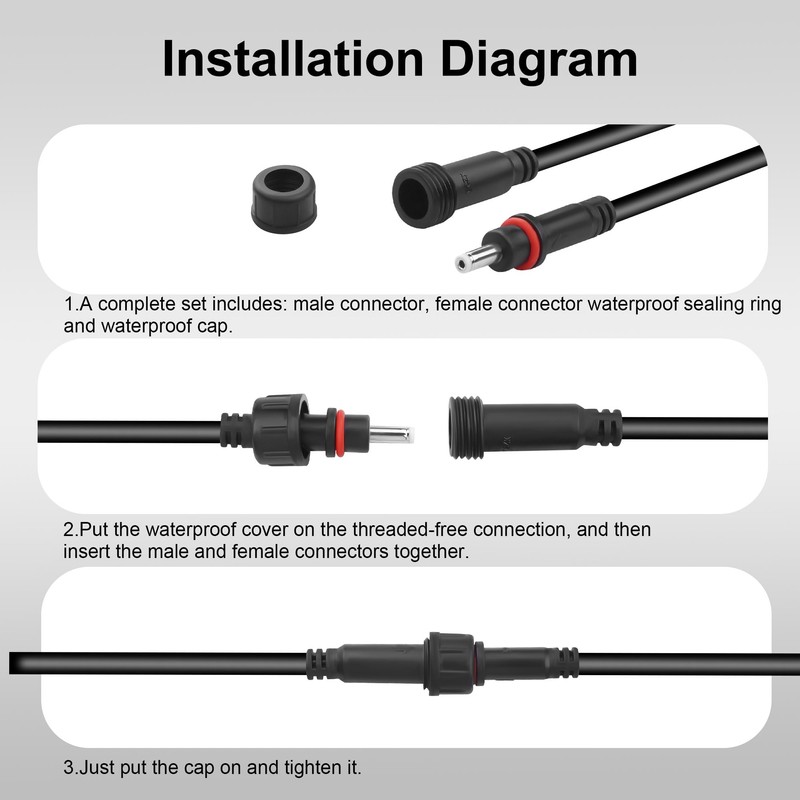 JSADZKJ 3.5mm x 1.35mm DC Waterproof Connectors Extension Cable 22AWG