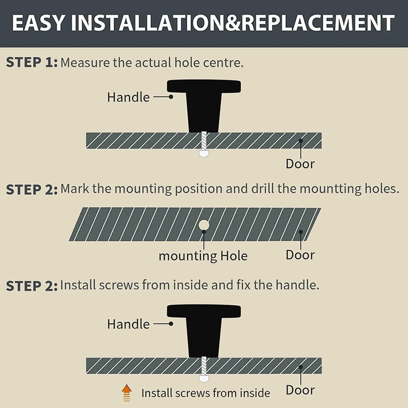 BIGLUFU 30mm Drawer Knobs, 12 Pieces Black Kitchen Cabinet Knobs,