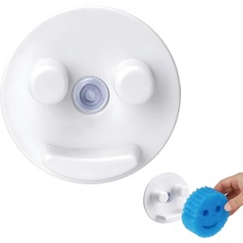 Soporte para esponja de fregadero compatible con Scrub Daddy y con Scrub Mommy,Soporte de esponja con ventosa porta esponjas para lavatrastes, sujetador de estropajo para lavaplatos (‎Blanco)