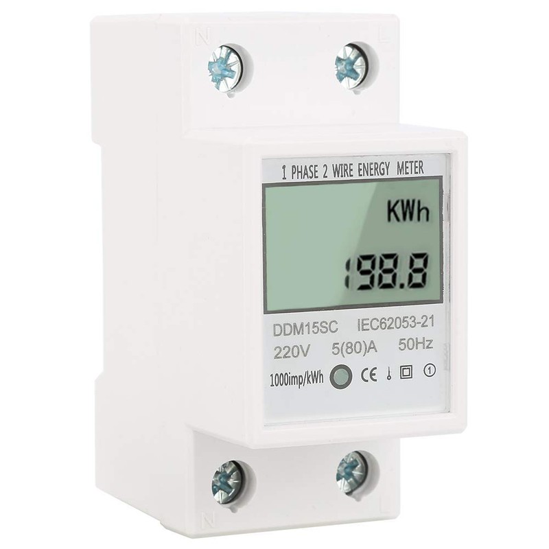 Single Phase Energy Meter 5-80A DDM15SC LCD Digital Display Din