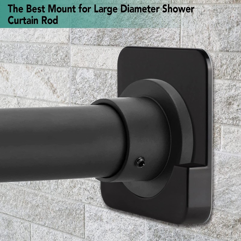 4 Pack Black Shower Curtain Rod Holder for Wall Mount