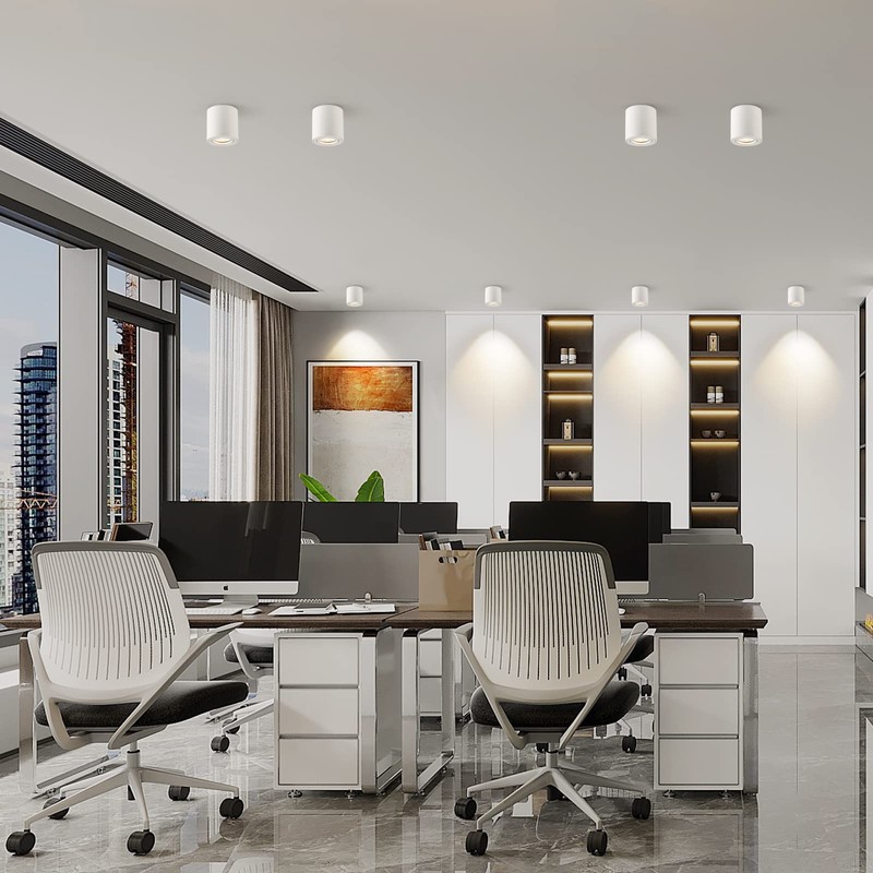 Gleonlux LED Surface-Mounted Spotlight, Flat, Swivelling Spot Light, 230 V