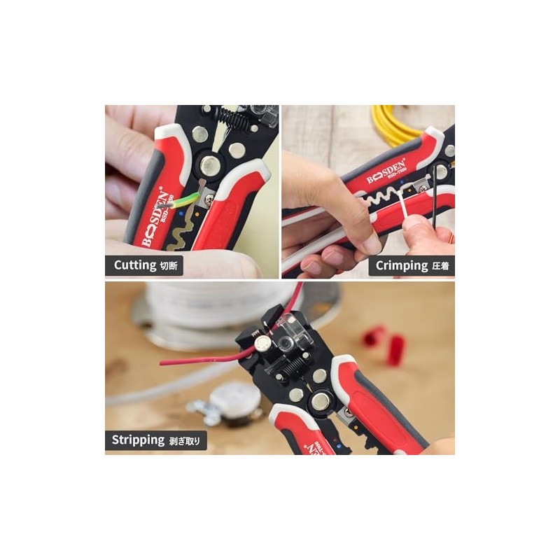 BOOSDEN Pinzas de pelacables automática, Pelacables y herramienta de engaste